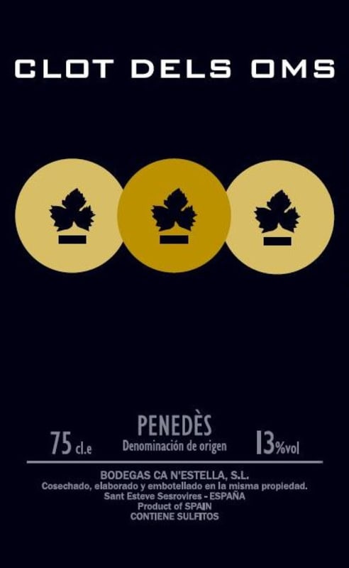 Finca ca n'Estella Clot dels Oms Blanco 2015 Front Label