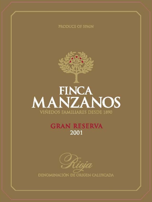 Finca Fernandez de Manzanos Finca Manzanos Gran Reserva 2001 Front Label