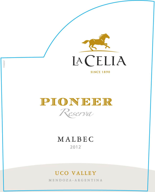 La Celia Pioneer Reserva Malbec 2012 Front Label