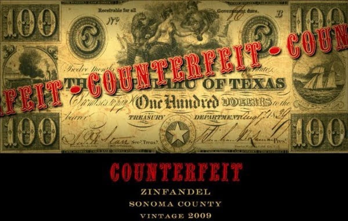 Banknote Wine Company Counterfeit Zinfandel 2009 Front Label