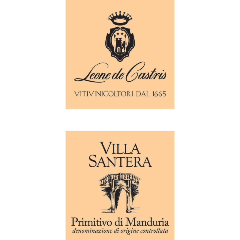Leone de Castris Primitivo di Manduria Villa Santera 2015 Front Label