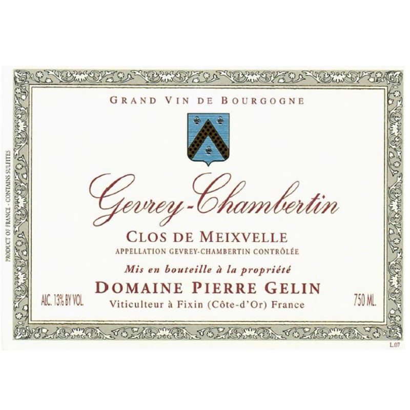 Pierre Gelin Gevrey-Chambertin Clos de Meixvelle 2014 Front Label