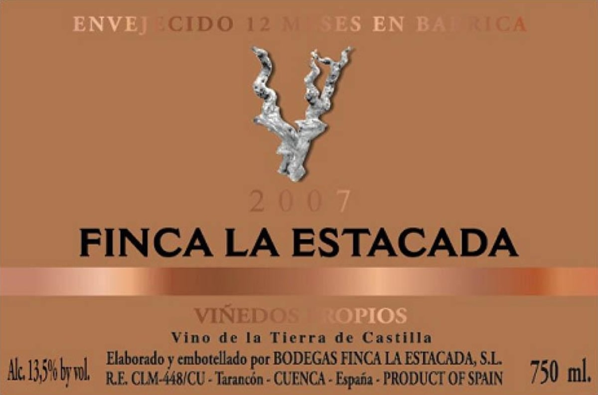 Finca La Estacada 12 Meses en Barrica Vino de la Tierra 2007 Front Label