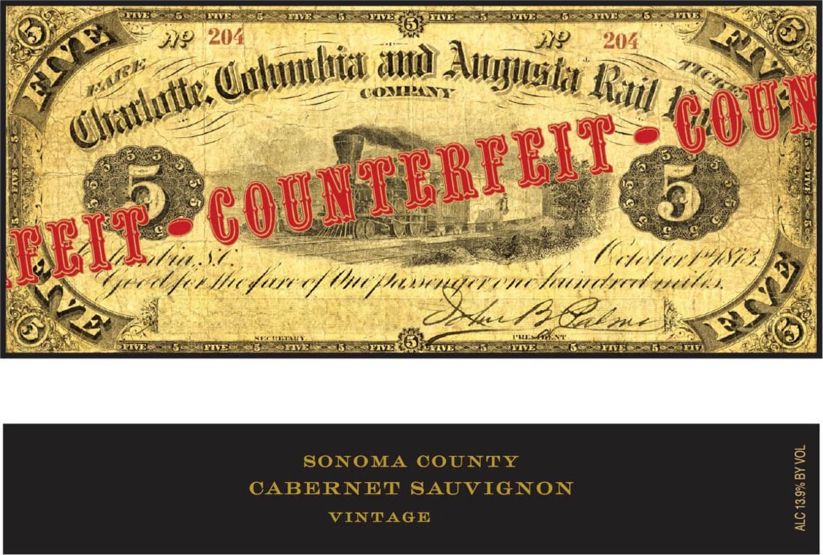 Banknote Wine Company Counterfeit Cabernet Sauvignon 2014 Front Label