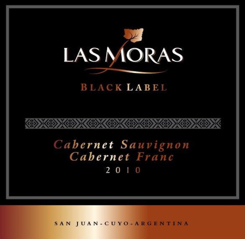 Finca Las Moras Black Label Cabernet Sauvignon Cabernet Franc 2010 Front Label