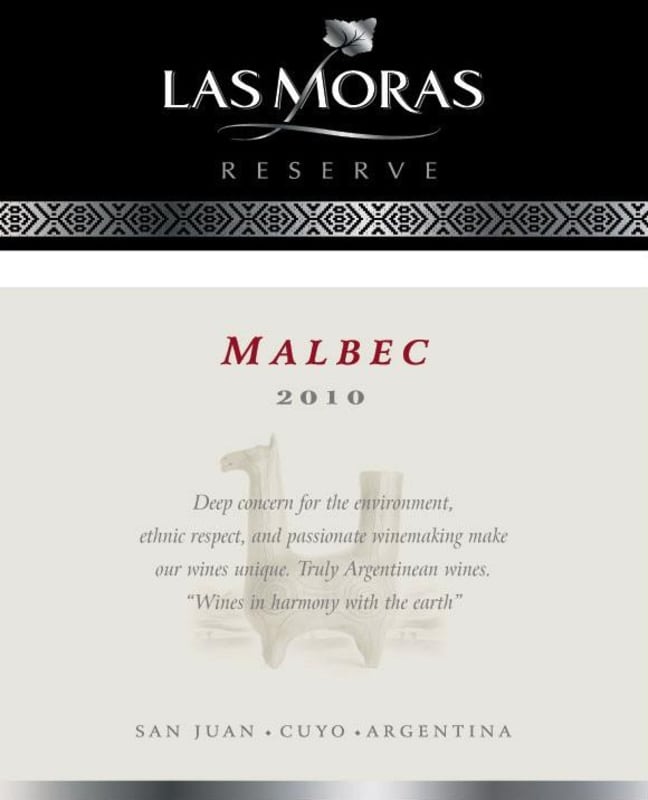 Finca Las Moras Reserve Malbec 2010 Front Label