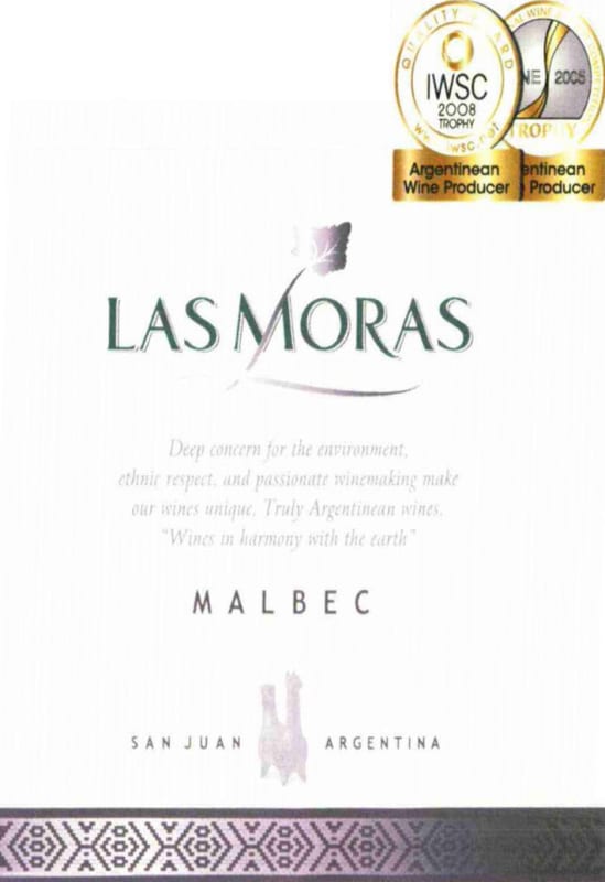 Finca Las Moras Malbec 2014 Front Label