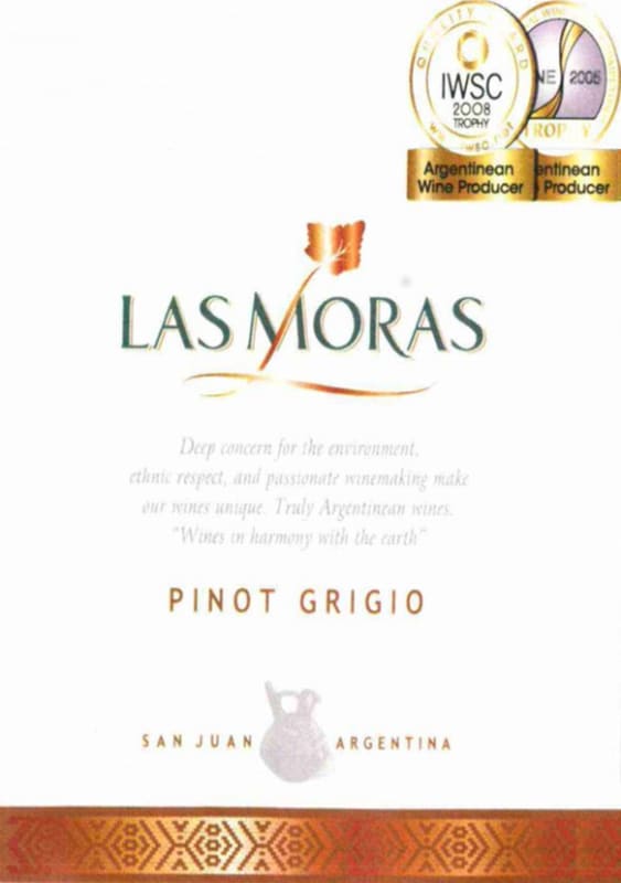 Finca Las Moras Pinot Grigio 2010 Front Label