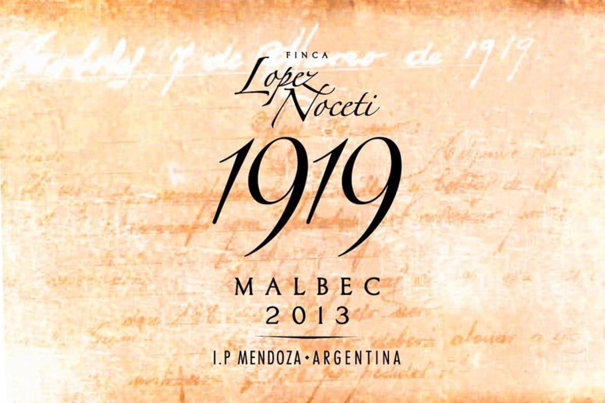 Finca Lopez Noceti 1919 Malbec 2013 Front Label