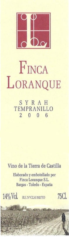 Finca Loranque Vino de la Tierra Syrah Tempranillo 2006 Front Label