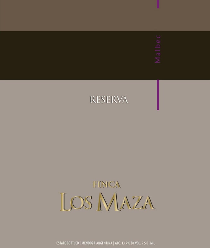 Finca Los Maza Malbec Reserva 2013 Front Label