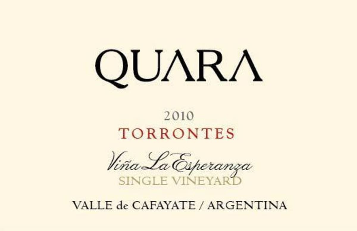 Finca Quara Vina La Esperanza Single Vineyard Torrontes 2010 Front Label