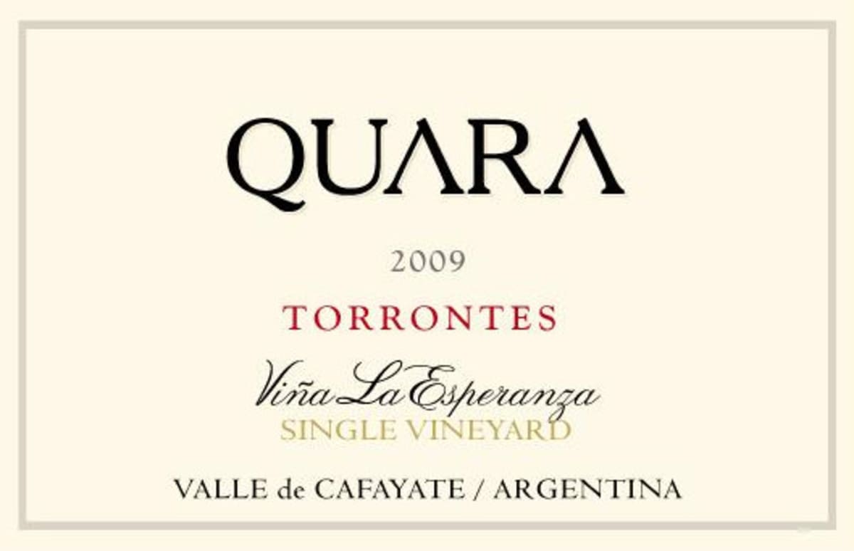 Finca Quara Vina La Esperanza Single Vineyard Torrontes 2009 Front Label