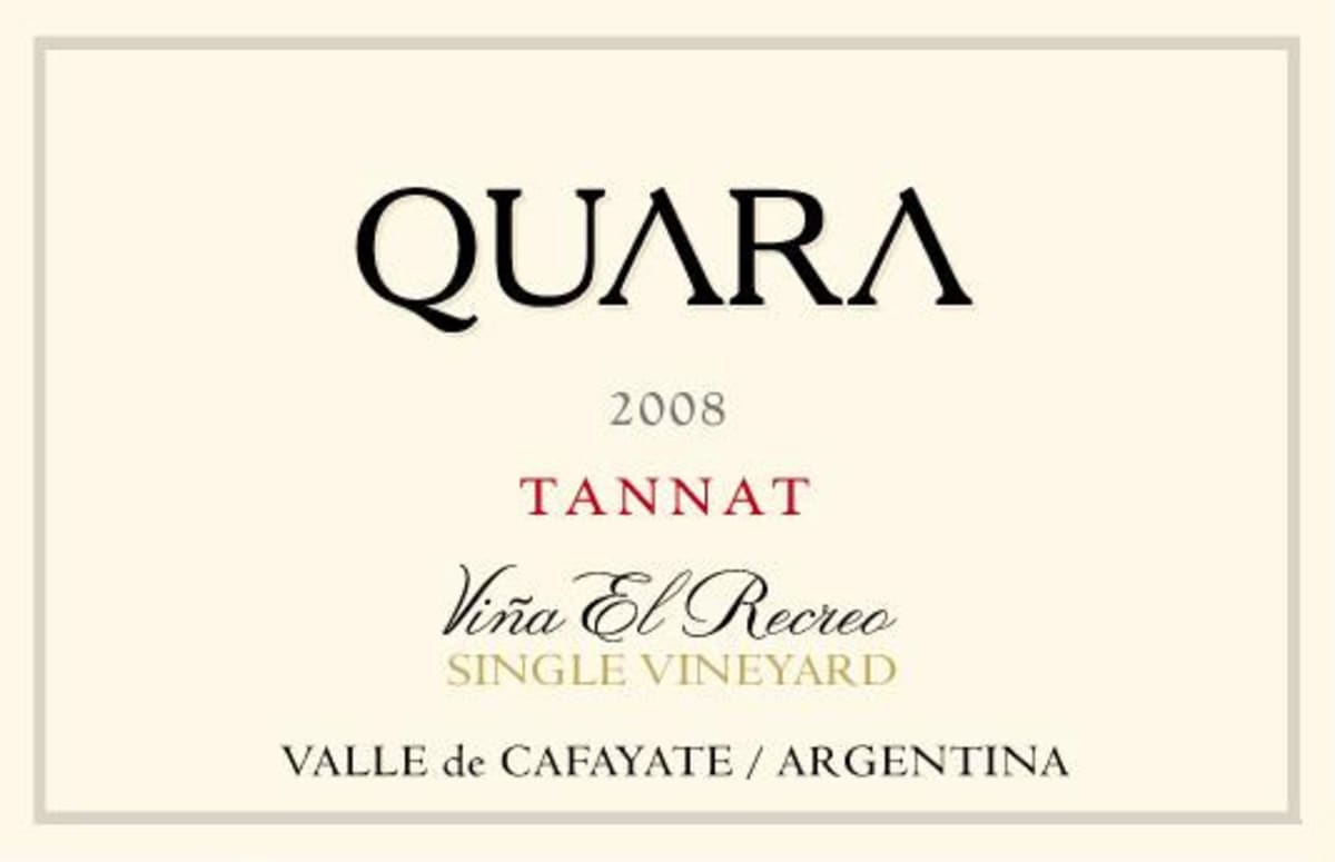 Finca Quara Single Vineyard Vina El Recreo Tannat 2008 Front Label