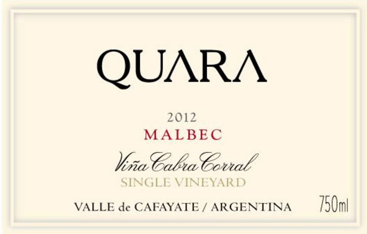 Finca Quara Cabra Corral Single Vineyard Malbec 2012 Front Label