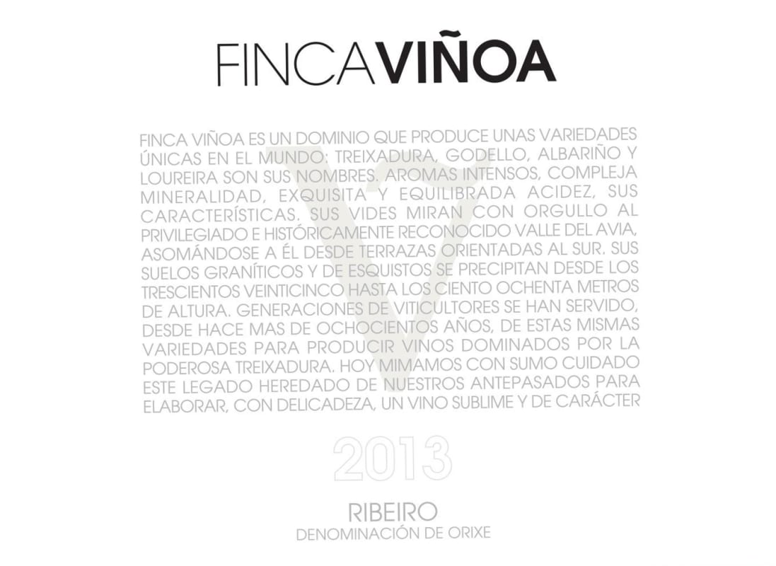 Finca Vinoa Ribeiro 2013 Front Label