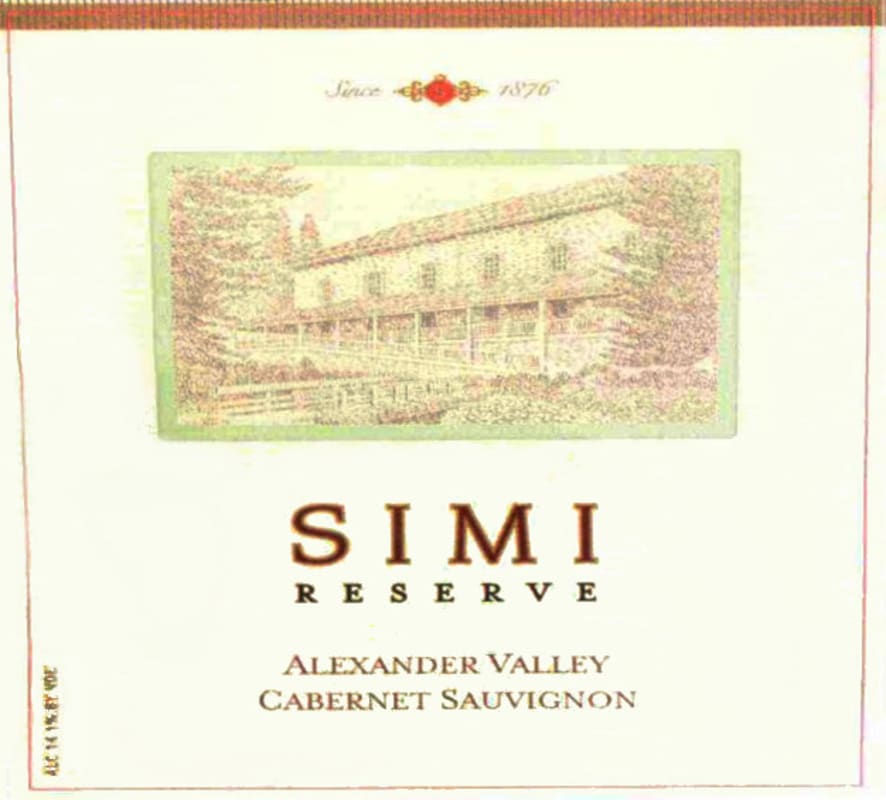 Simi Reserve Cabernet Sauvignon 2008 Front Label