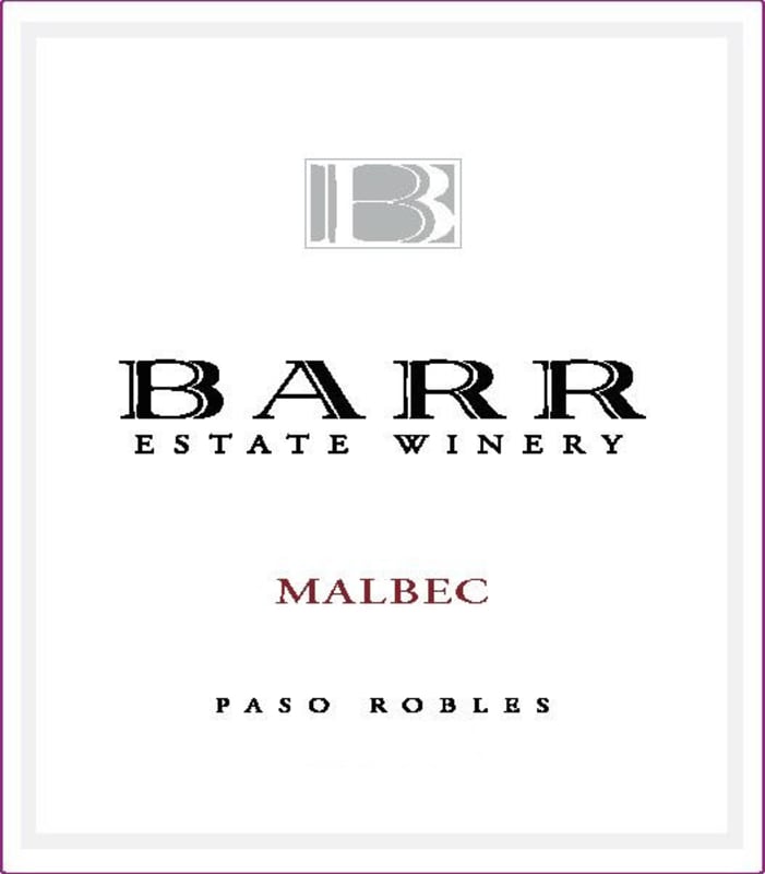 Barr Estate Winery Malbec 2011 Front Label