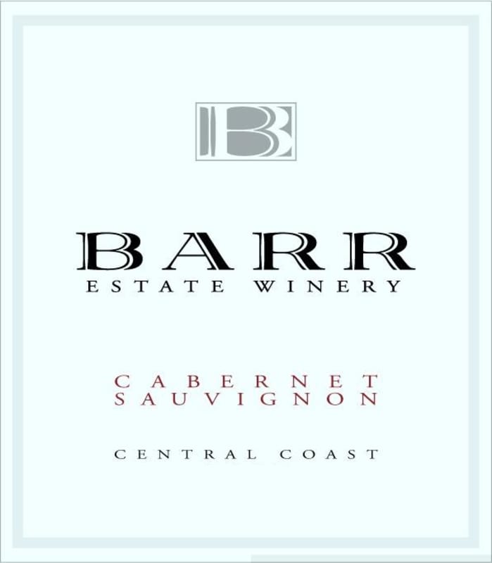 Barr Estate Winery Cabernet Sauvignon 2012 Front Label