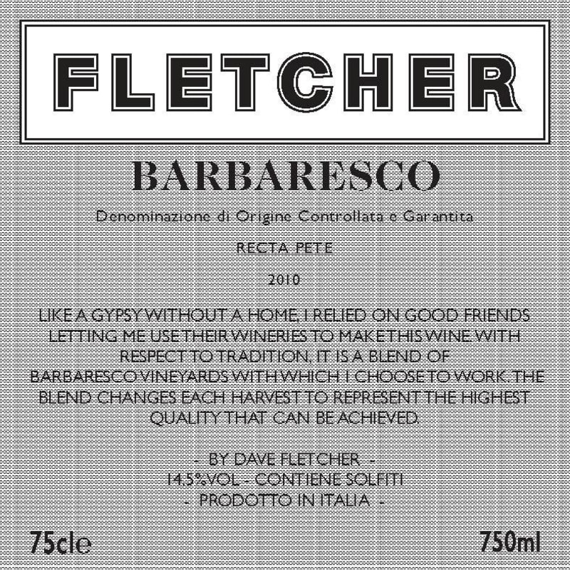 Marfil Alella Winery Barbaresco Recta Pete 2010 Front Label