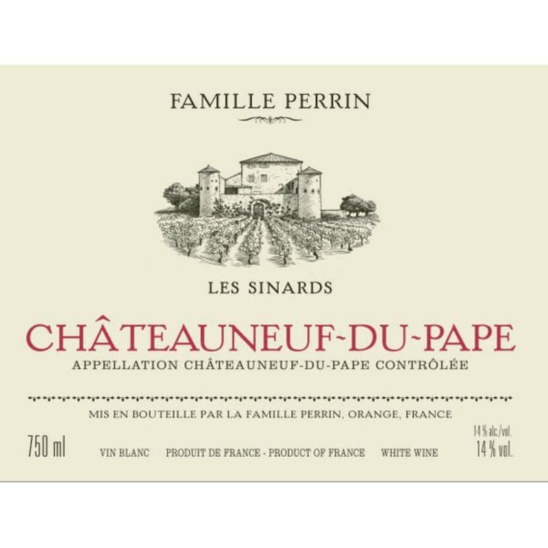 Famille Perrin Chateauneuf-du-Pape Les Sinards Blanc 2014 Front Label