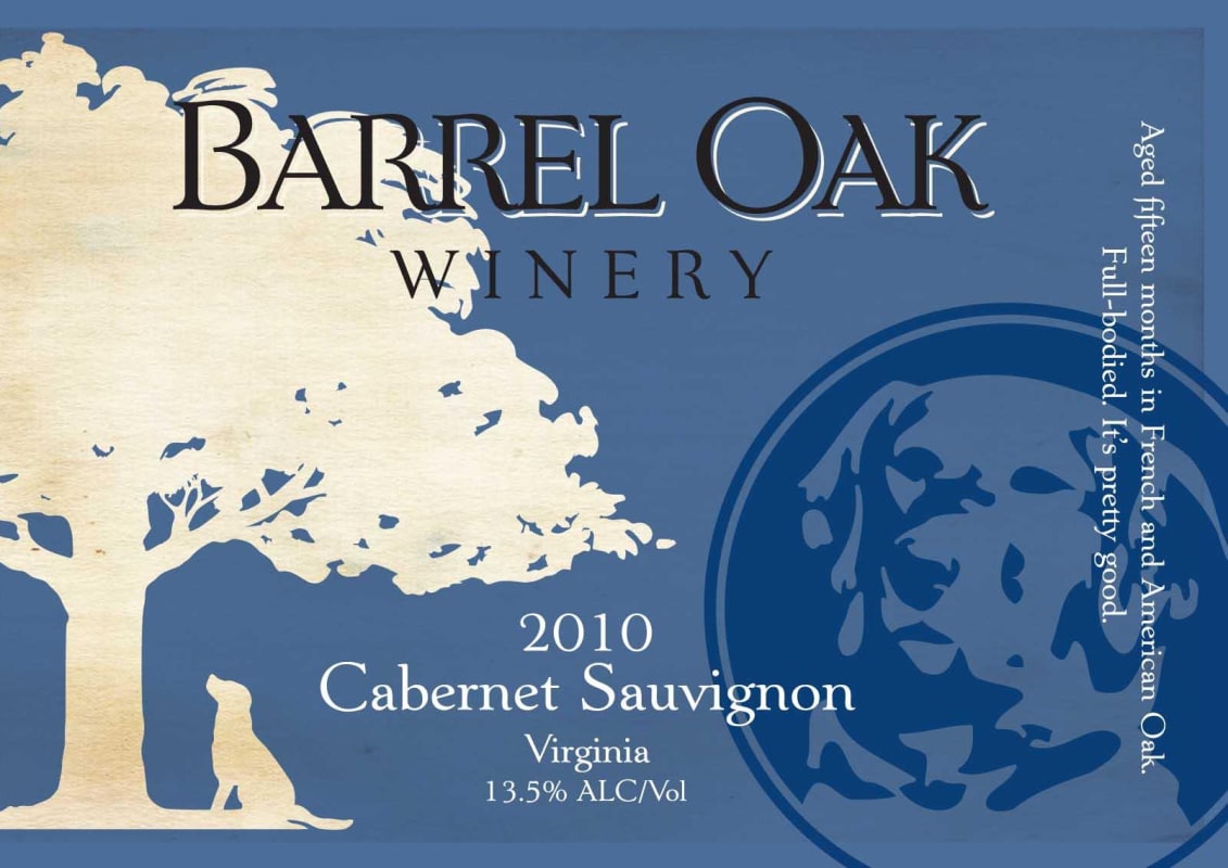Barrel Oak Winery Cabernet Sauvignon 2010 Front Label