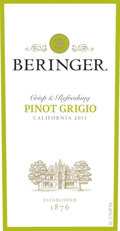 Beringer Pinot Grigio 2011 Front Label