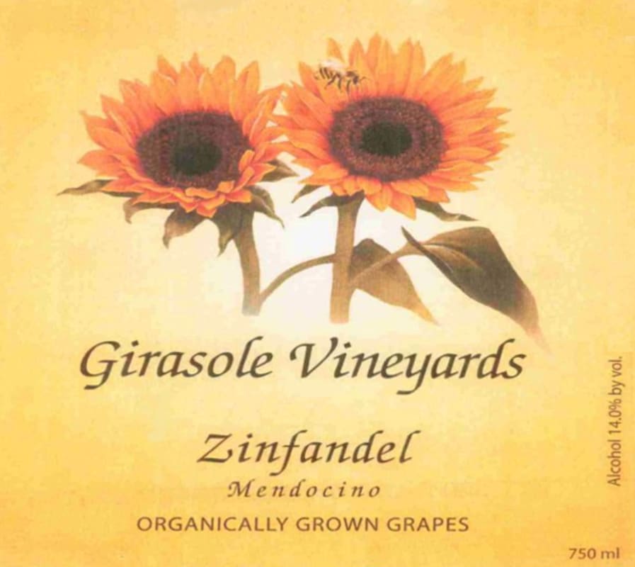 Girasole Vineyards Zinfandel 2003 Front Label