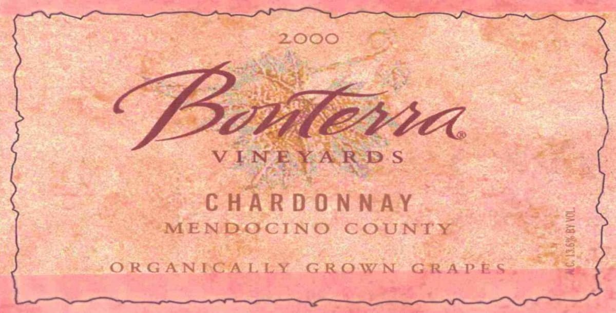 Bonterra Mendocino County Chardonnay 2000 Front Label