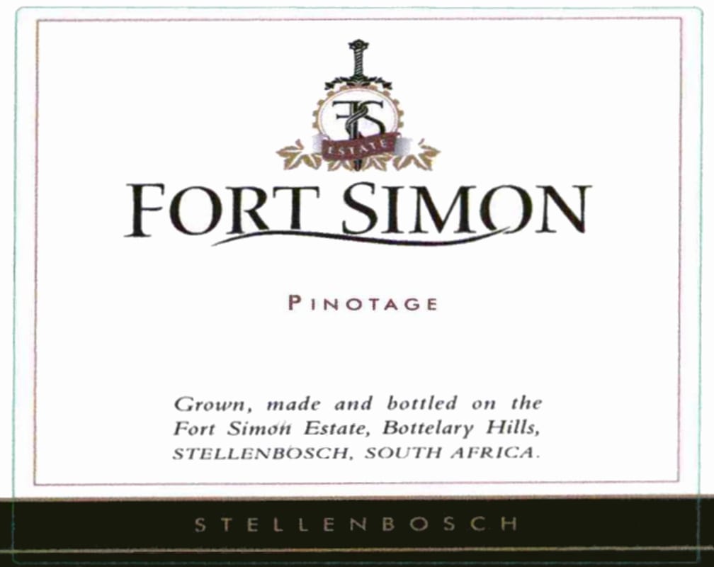 Fort Simon Estate Pinotage 2005 Front Label