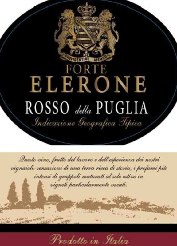 Forte Elerone Puglia Rosso 2014 Front Label