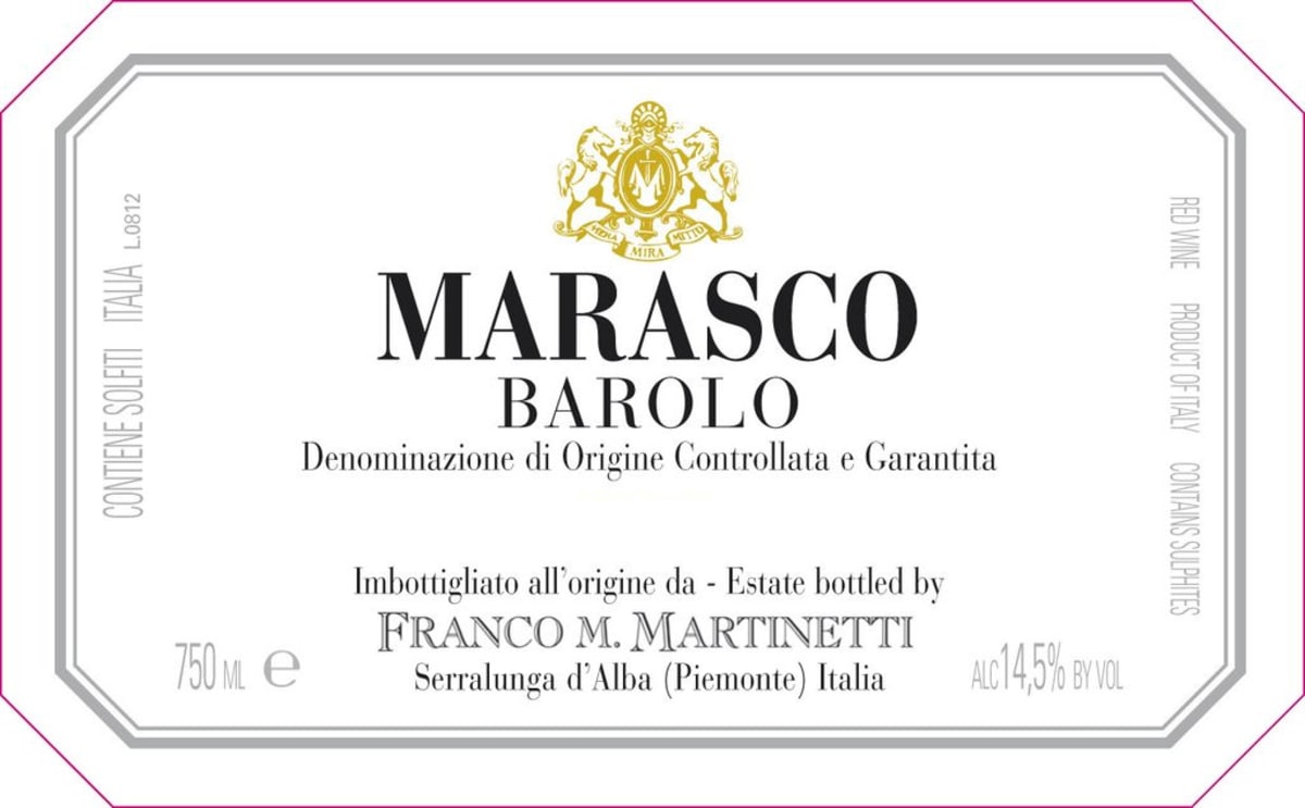 Martinetti Barolo Marasco 2010 Front Label