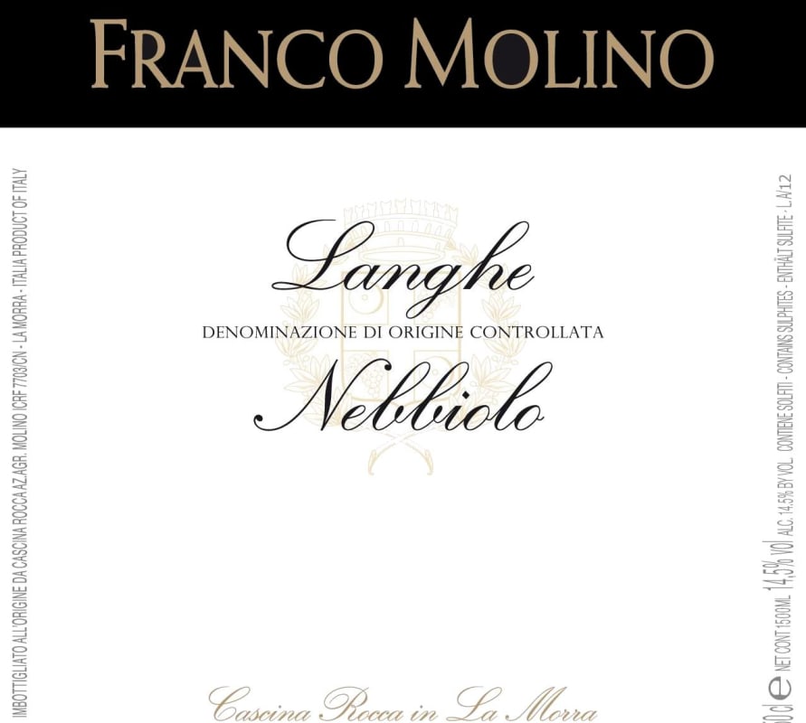 Bodega Dante Robino Langhe Nebbiolo 2013 Front Label