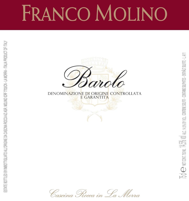 Bodega Dante Robino Barolo Bricco Zuncai e Bricco Rocca 2010 Front Label