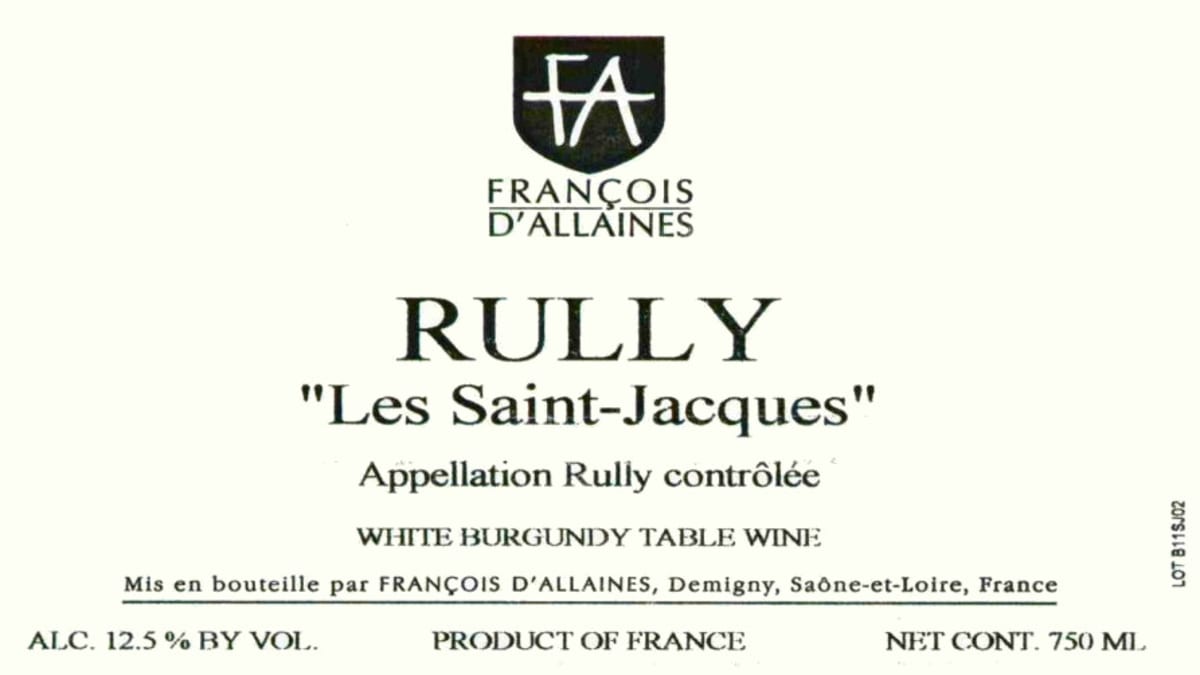 Francois D'Allaines Rully Les Saint-Jacques 2005 Front Label