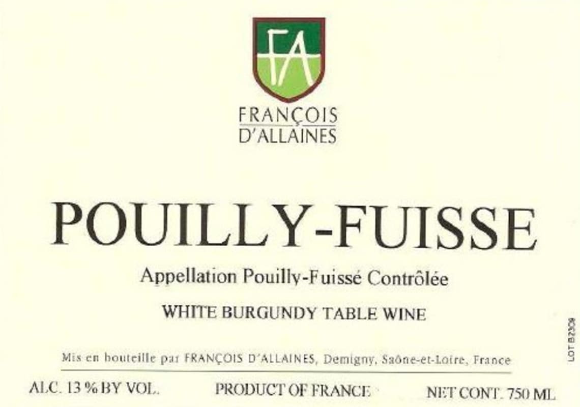 Francois D'Allaines Pouilly-Fuisse 2014 Front Label