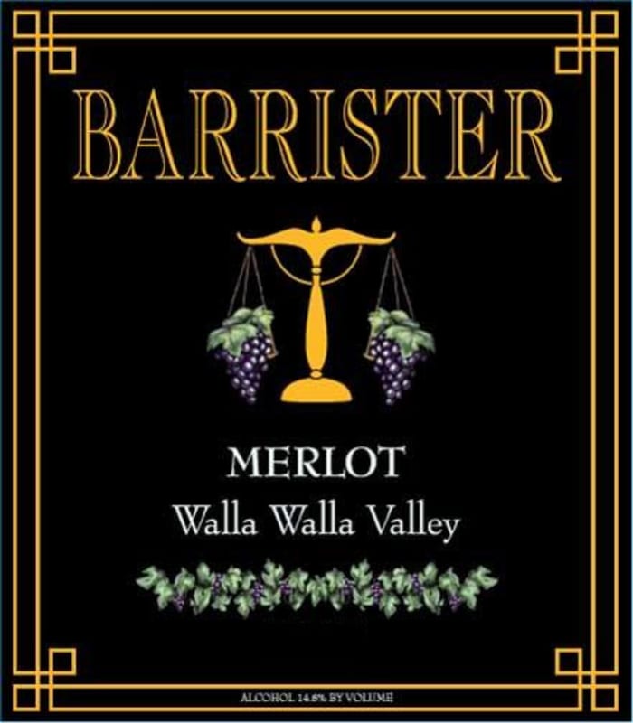Barrister Winery Merlot 2011 Front Label