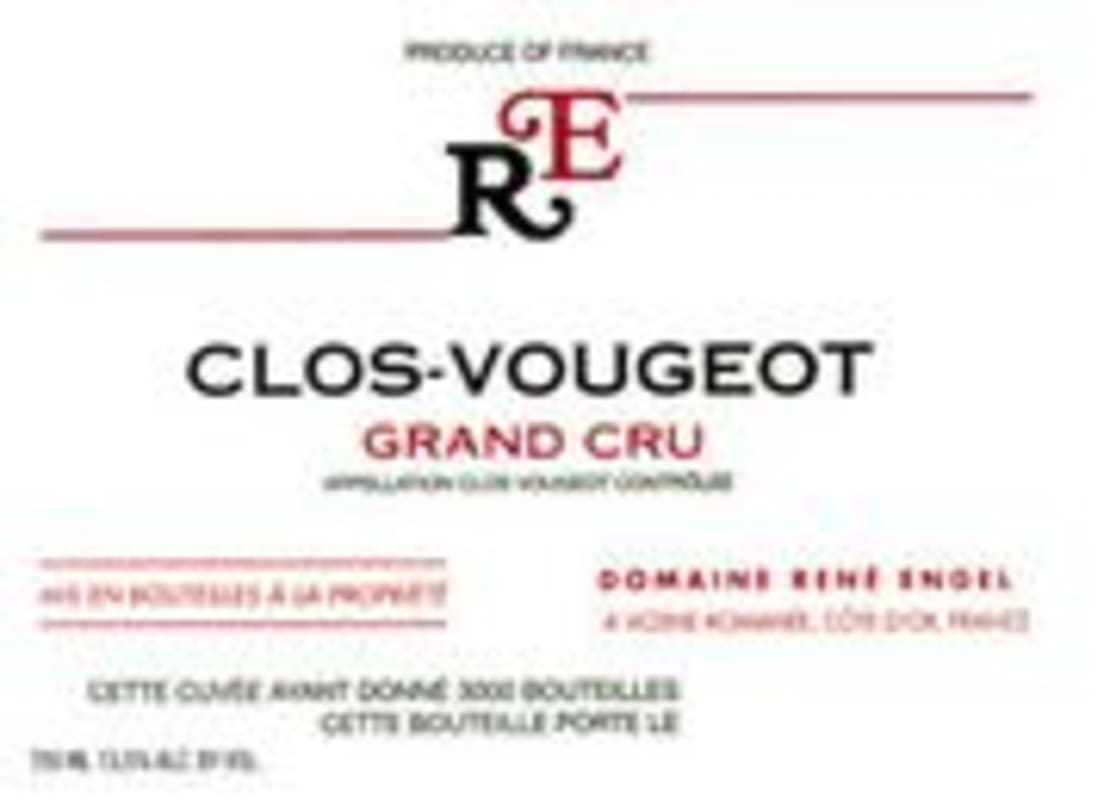 Rene Engel Clos Vougeot Grand Cru 1997 Front Label