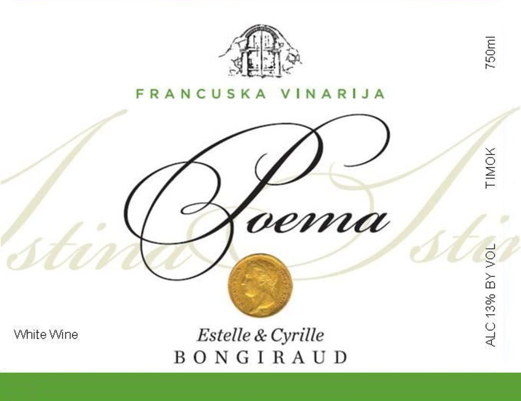 Francuska Vinarija Poema 2010 Front Label