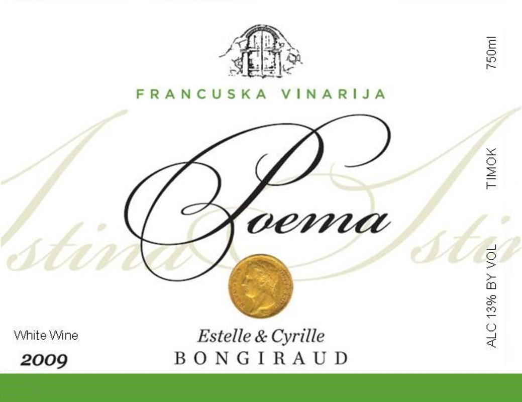 Francuska Vinarija Poema 2009 Front Label