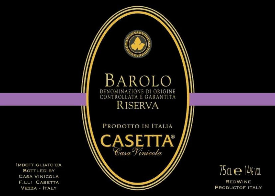 Casetta Barolo Riserva 2008 Front Label