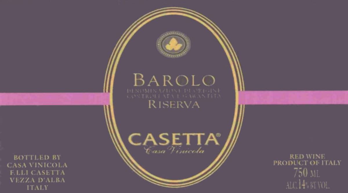 Casetta Barolo Riserva 2004 Front Label