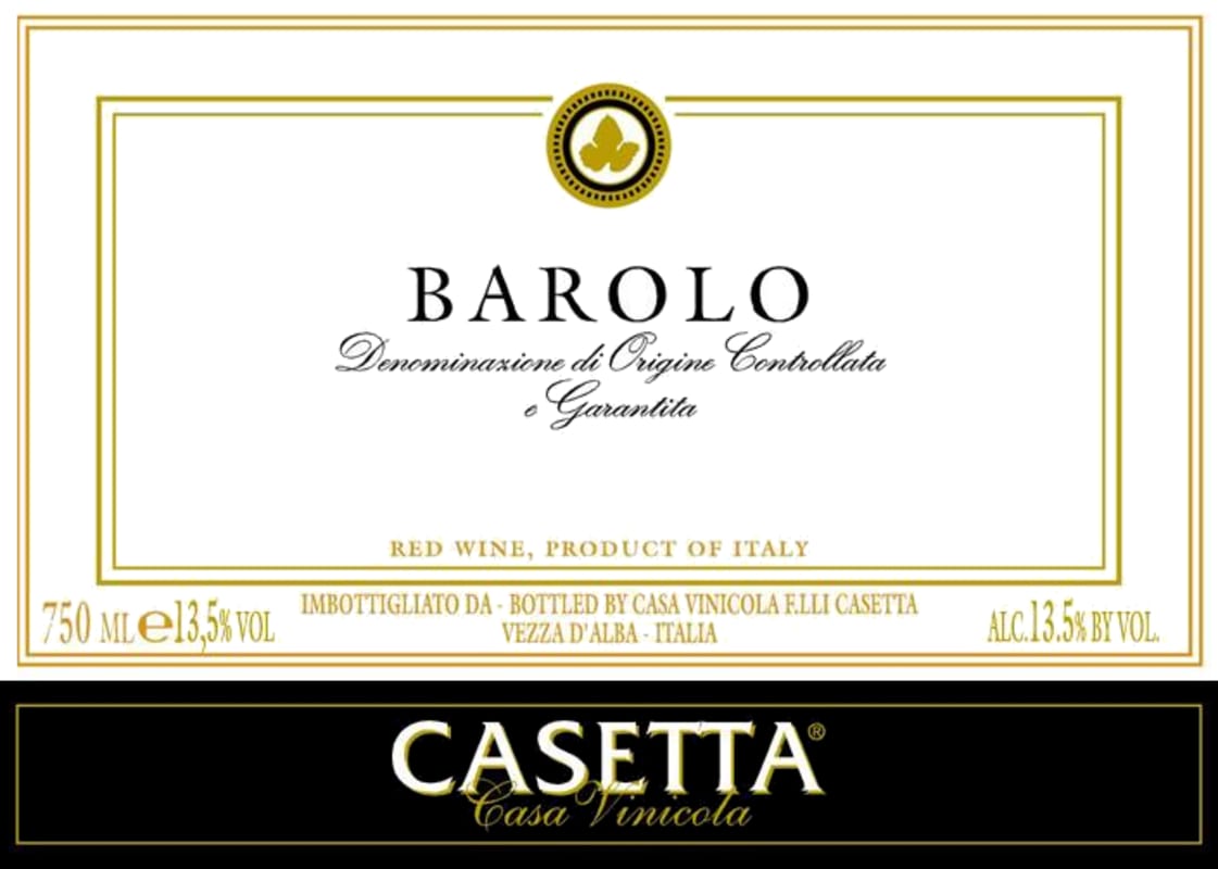 Casetta Barolo 2008 Front Label