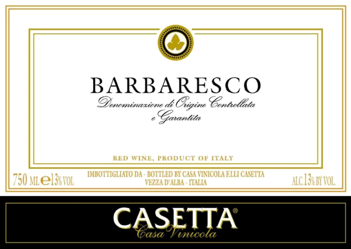 Casetta Barbaresco 2003 Front Label