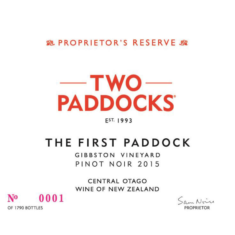 Two Paddocks The First Paddock Pinot Noir 2015 Front Label