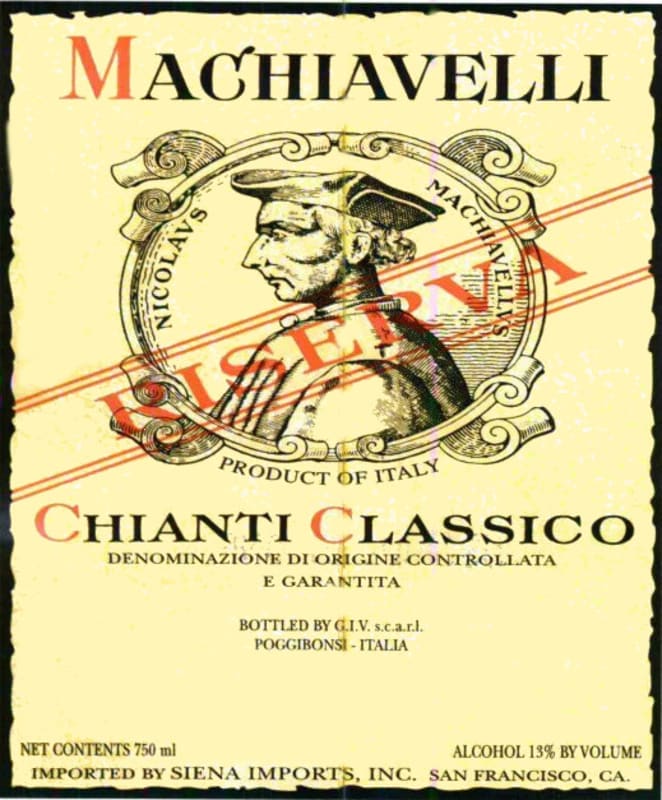 Fratelli Saraceni Chianti Classico Machiavelli Riserva 2007 Front Label