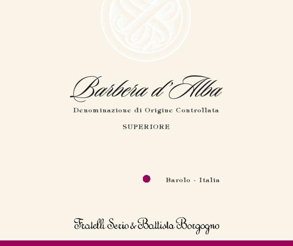 Serio & Battista Borgogno Barbera d'Alba Superiore 2012 Front Label