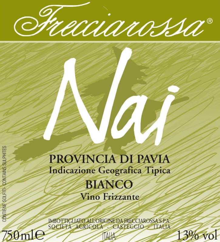 Frecciarossa Provincia di Pavia Nai Bianco 2009 Front Label