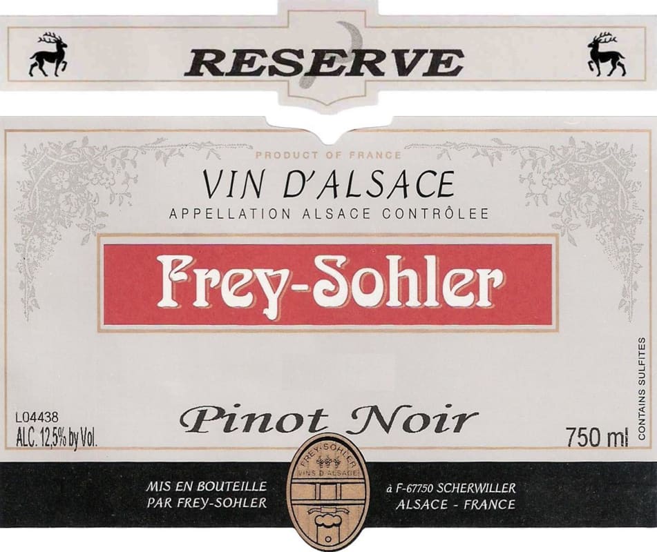 Frey-Sohler Reserve Pinot Noir 2013 Front Label