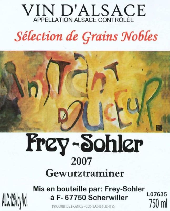 Frey-Sohler Selection de Grains Nobles 2007 Front Label